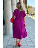 Dlhé dámske plus size šaty so zaväzovaním na chrbte Isana 